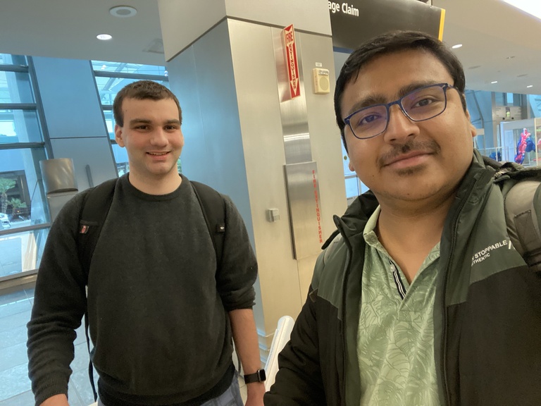 Nathan and Sabyasachi at the Airport for Spring ACS 2025